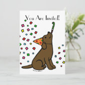 Geburtstagskolade Labrador Cartoon Einladung (Stehend Vorderseite)