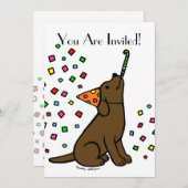 Geburtstagskolade Labrador Cartoon Einladung (Vorne/Hinten)