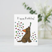 Geburtstagskolade Labrador Cartoon Postkarte (Stehend Vorderseite)