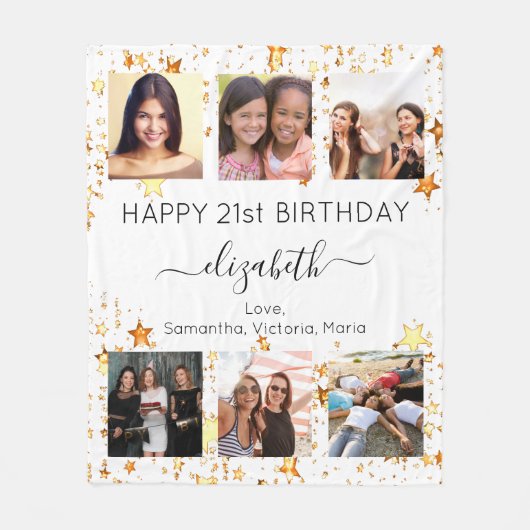 Geburtstagskollektive Foto Fleecedecke (Vorderseite)