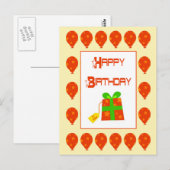 Geburtstagskolloons und Geschenk Postkarte (Vorne/Hinten)