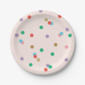 Geburtstagskonfetti Peach Pink Party Teller (Vorderseite)