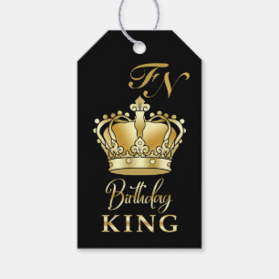 Geburtstagskönig Goldkrone Royal Monogram Luxus Geschenkanhänger