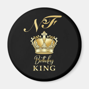 Geburtstagskönig Goldkrone Royal Monogram Luxus Magnet