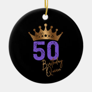 Geburtstagskönigin 50 für 50. Geburtstag Vintage-K Keramik Ornament