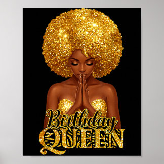 Geburtstagskönigin betende Frau Afro Locken schwar Poster