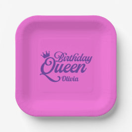 Geburtstagskönigin Quadratischer Papier Teller