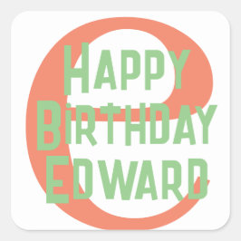 Geburtstagskoralle ORANGE GREEN NAME Aufkleber