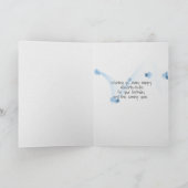 Geburtstagskorb auf blauem Fahrrad Karte (Innenseite)