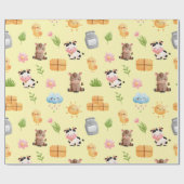 Geburtstagskorb von Landtieren Geschenkpapier (Flach)
