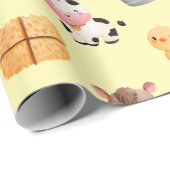 Geburtstagskorb von Landtieren Geschenkpapier (Rolleneckpunkt)