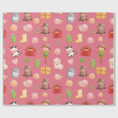 Geburtstagskorb von Landtieren Geschenkpapier (Flach)