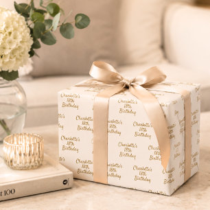 Geburtstagskremname Schrift minimalistisch Geschenkpapier Set