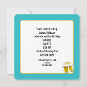 Geburtstagsktopus mit Bier Einladung (Rückseite)