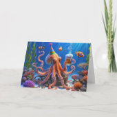 Geburtstagsktopus mit Bier Karte (Vorderseite)