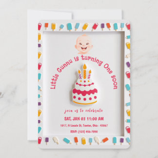 Geburtstagskuchdesign mit Popsigrenze Einladung