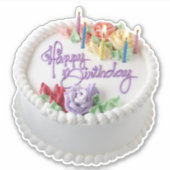 Geburtstagskuchen 1 Aufkleber (Vorderseite)