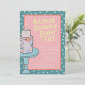 Geburtstagskuchen abbacken einladung (Stehend Vorderseite)