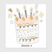 Geburtstagskuchen Aufkleber (Blatt)