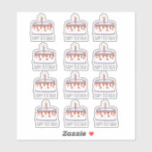 Geburtstagskuchen Aufkleber (Blatt)