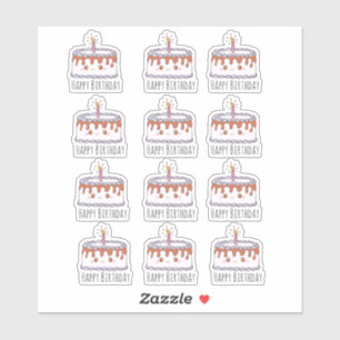 Geburtstagskuchen Aufkleber