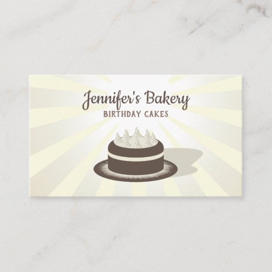 Geburtstagskuchen Bäckerei Whickbeige Vanillecreme Visitenkarte (Vorderseite)