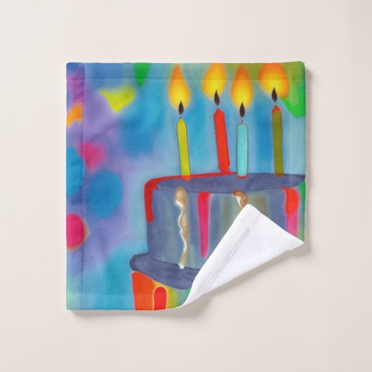 Geburtstagskuchen Badhandtuch Set (Waschlappen)