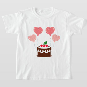 Geburtstagskuchen bedrucktes Kindershirt T-Shirt