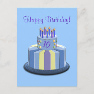 Geburtstagskuchen (blau) postkarte