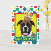 Geburtstagskuchen - Boxer - Vindy Karte (Gelbe Blume)