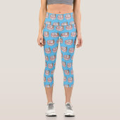 Geburtstagskuchen-Cartoon Capri Leggings (Vorderseite)