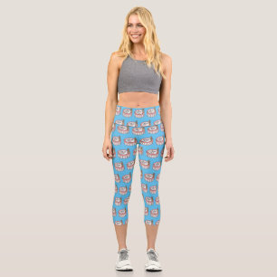 Geburtstagskuchen-Cartoon Capri Leggings