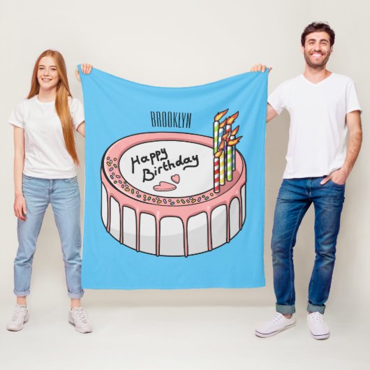 Geburtstagskuchen-Cartoon Fleecedecke (Beispiel)