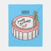 Geburtstagskuchen-Cartoon Fleecedecke (Vorderseite)
