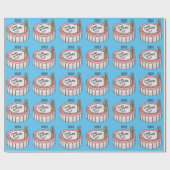 Geburtstagskuchen-Cartoon Geschenkpapier (Flach)