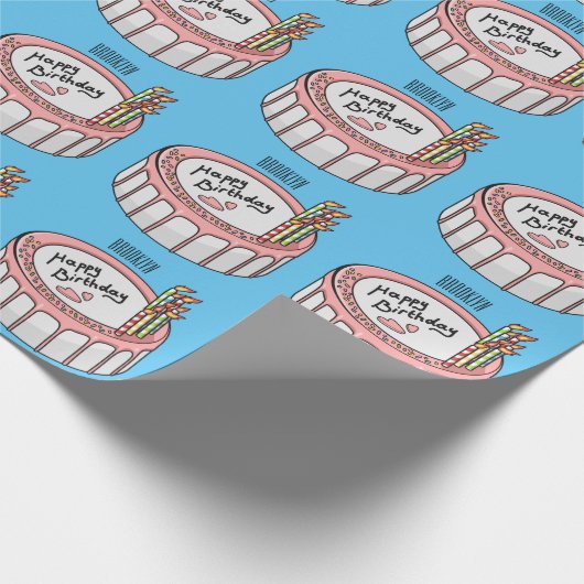 Geburtstagskuchen-Cartoon Geschenkpapier (Ecke)