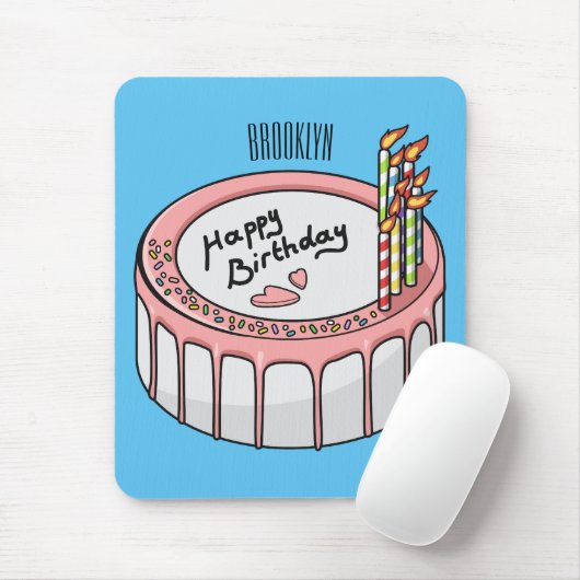 Geburtstagskuchen-Cartoon Mousepad (Mit Mouse)