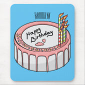 Geburtstagskuchen-Cartoon Mousepad (Vorne)