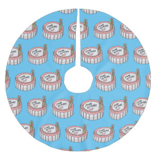 Geburtstagskuchen-Cartoon Polyester Weihnachtsbaumdecke