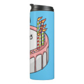 Geburtstagskuchen-Cartoon Thermosbecher (Nach rechts gedreht)