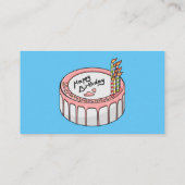 Geburtstagskuchen-Cartoon Visitenkarte (Rückseite)