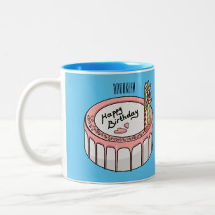 Geburtstagskuchen-Cartoon Zweifarbige Tasse