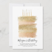 Geburtstagskuchen einladen Mädchen, 5. Geburtstag  Einladung (Vorderseite)