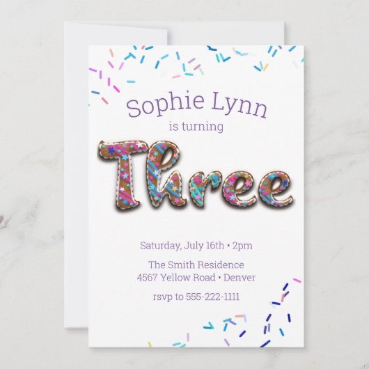 Geburtstagskuchen Einladung (Vorderseite)