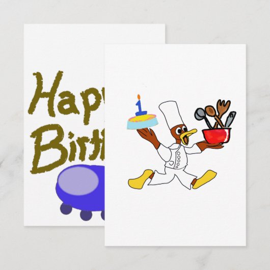 Geburtstagskuchen Einladung (Vorne/Hinten)