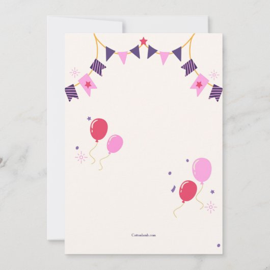 Geburtstagskuchen Einladung (Rückseite)