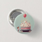 Geburtstagskuchen, Eis, Geburtstag Button (Vorne & Hinten)