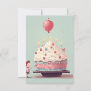 Geburtstagskuchen, Eiscreme, Geburtstag Dankeskarte