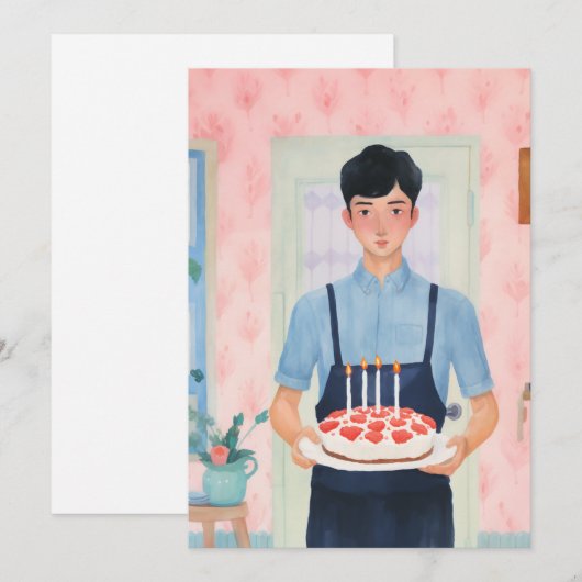 Geburtstagskuchen Feiertagskarte (Vorne/Hinten)