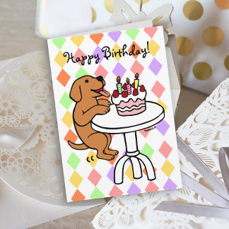 Geburtstagskuchen Fox Red Labrador Cartoon Karte